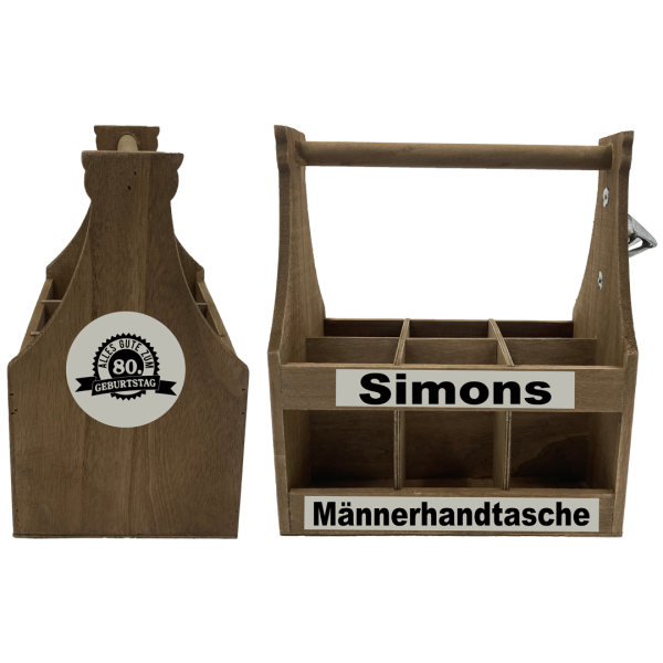 Männerhandtasche "Opener" mit Namen und Spruch "Geburtstag"