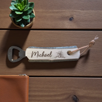 Flaschenöffner "Rinde" mit Name und Motiv