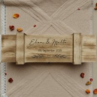 Weinkiste "Einfach" mit Namen und Datum "Hochzeit"