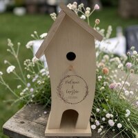 Vogelhaus mit Namen "Hochzeit"