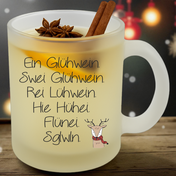 Glühweinbecher mit Spruch