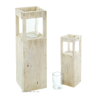 Windlichtsäule "Shabby Charme" klein