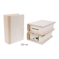 Holz-Spardose "Buch" mit Namen und Motiv
