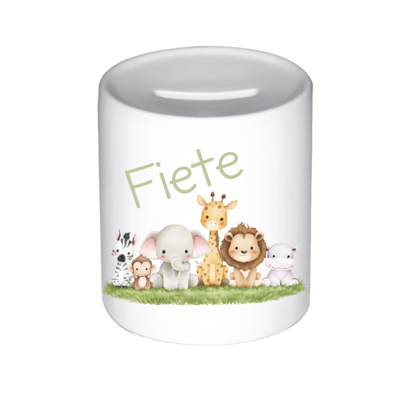 Spardose "Keramik" mit Name und Motiv