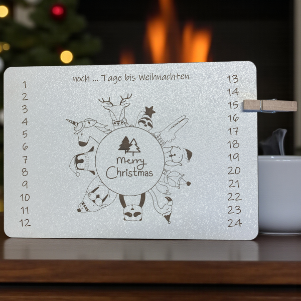 Weihnachts-Countdown aus Holz