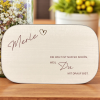 Frühstücksbrettchen mit Name und Spruch