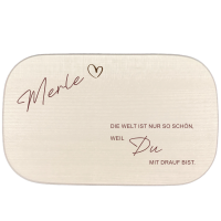 Frühstücksbrettchen mit Name und Spruch