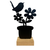 Deko-Vogel auf Blume klein