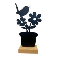 Deko-Vogel auf Blume groß