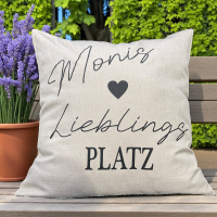 Outdoor-Kissen mit Spruch und Name