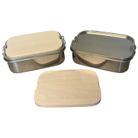 Edelstahl-Brotdose inkl. Schneidebrett mit Name und Motiv