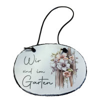 Schiefertafel "Oval" mit Spruch