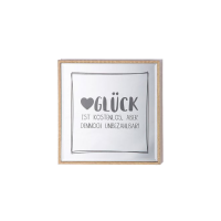 MDF-Spiegelbox mit LED "Glück ist"