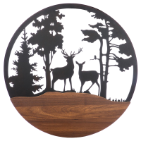 MDF-Wandrelief "Hirsche im Wald"