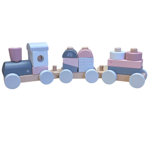 Eisenbahn aus Holz "Label Label" selbst gestalten