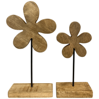 Holzdeko "Blume" 2er Set