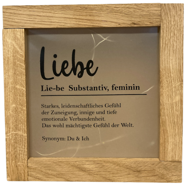 Lichtbox mit Spruch "Liebe"