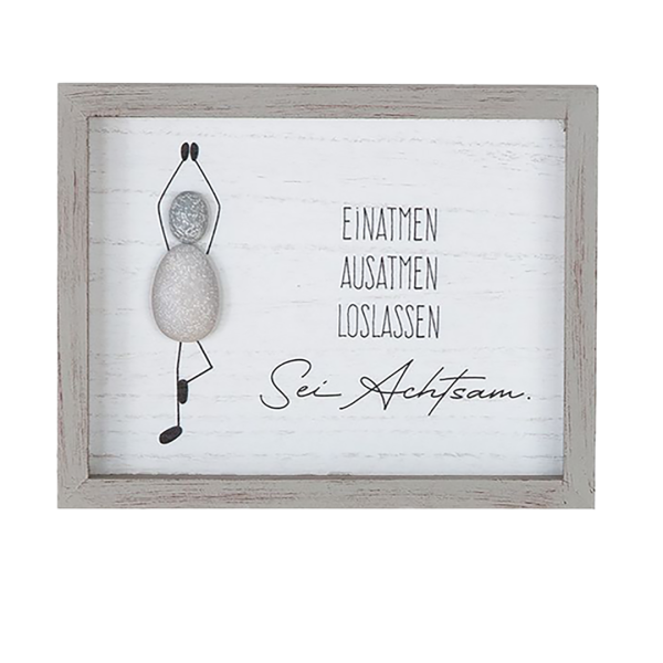 Steinbild "Einatmen-Ausatmen-Loslassen Sei Achtsam"