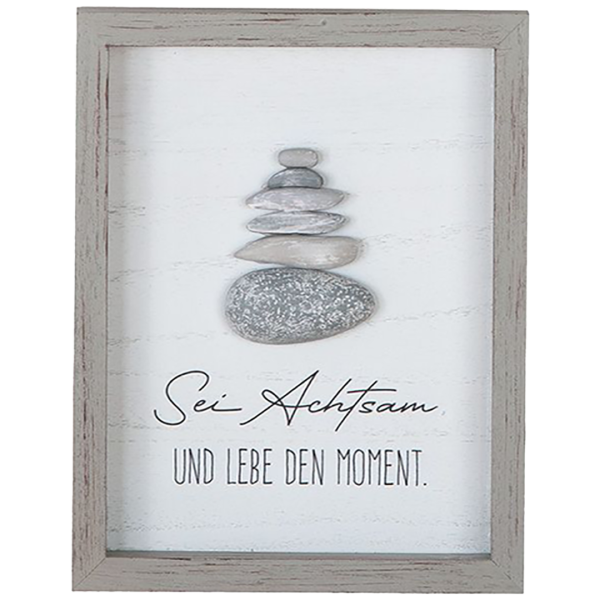 Steinbild "Sei Achtsam und lebe den Moment"