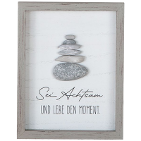 Steinbild "Sei Achtsam und lebe den Moment"