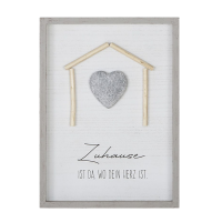 Steinbild "Zuhause ist da, wo dein Herz ist"