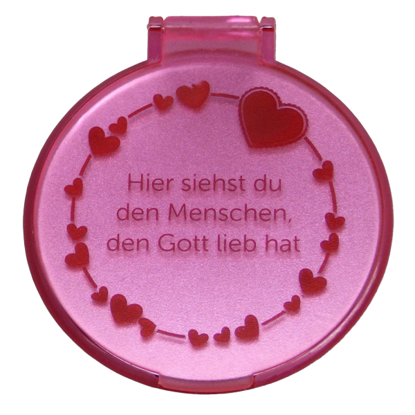Taschenspiegel - Herzen & Rosa