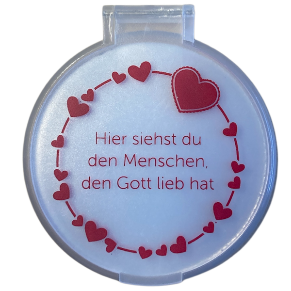 Taschenspiegel - Herzen & Weiß