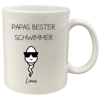 Tasse "OneTone" mit Spruch und Namen "Papa"