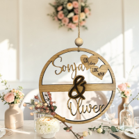 Holzring "Hoop" mit Namen "Hochzeit"