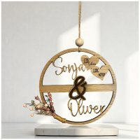 Holzring "Hoop" mit Namen "Hochzeit"