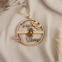 Holzring "Hoop" mit Namen "Hochzeit"