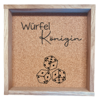 Würfelbrett mit Spruch