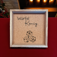 Würfelbrett mit Spruch