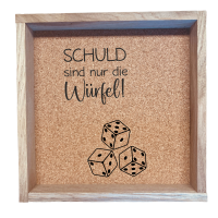 Würfelbrett mit Spruch