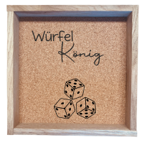 Würfelbrett mit Spruch