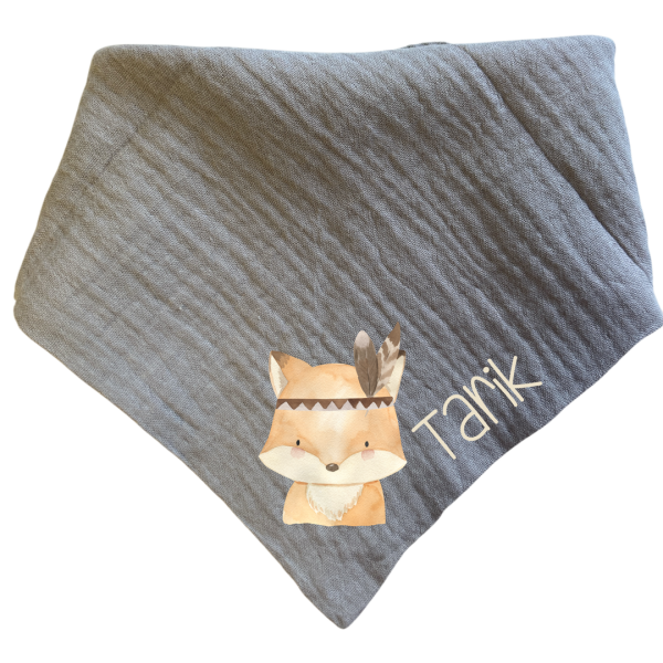 Dreieckstuch "Musselin" Baby mit Motiv und Name