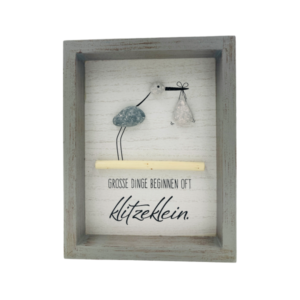 Steinbild Storch "Klitzeklein"
