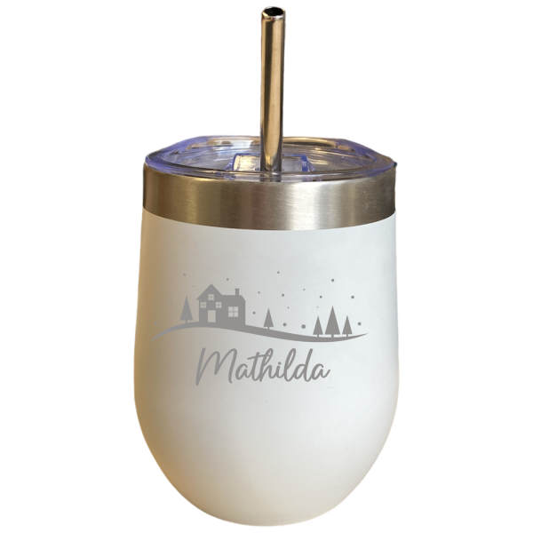 Weinbecher "To Go" mit Name und Motiv "Winter"