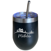 Weinbecher "To Go" mit Name und Motiv "Winter"