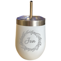 Weinbecher "To Go" mit Name und Motiv "Winter"