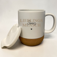 Tasse "Korksockel" mit Spruch und Name "Liebe"