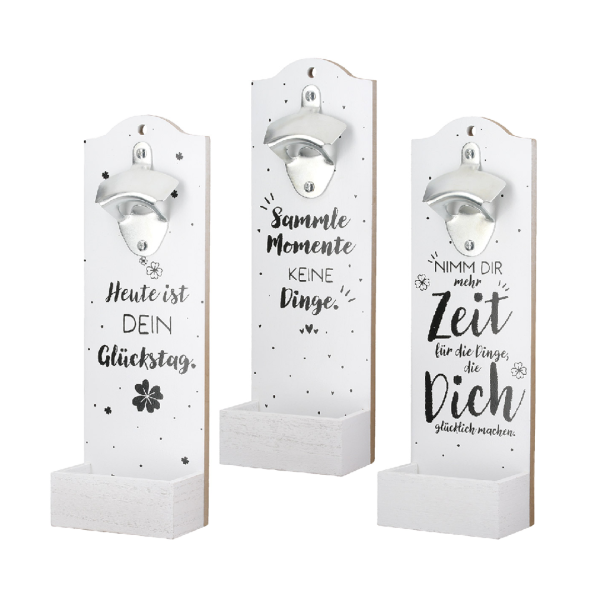 Wand Flaschenöffner "Glück"