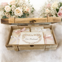 Holztruhe mit Namen und Datum "Hochzeitspost" Variante 3
