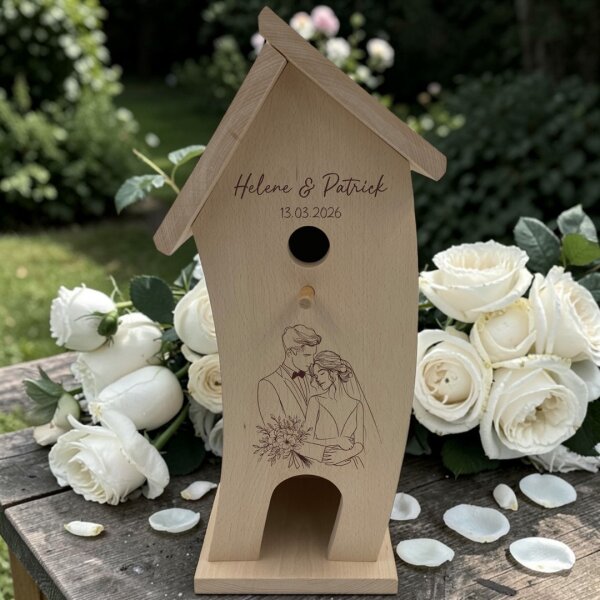 Vogelhaus mit Namen "Hochzeit" Brautpaar 1
