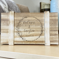 Holztruhe mit Namen und Datum "Hochzeitspost" Variante 5