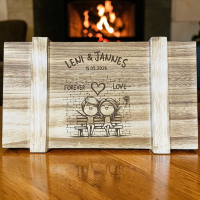 Holztruhe mit Namen und Datum "Hochzeitspost" Variante 6
