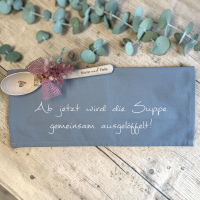 Geschirrtuch und Kochlöffel mit Spruch und Namen...
