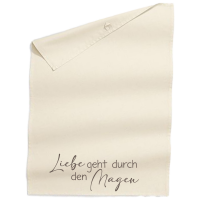 Geschirrtuch und Kochlöffel mit Spruch und Namen "Hochzeit"