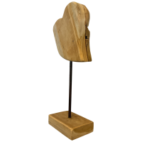 Herz auf Holzsockel Teak Holz