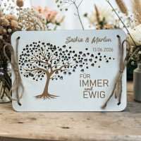 Geldgeschenkkarte aus Holz mit Namen "Hochzeit"
